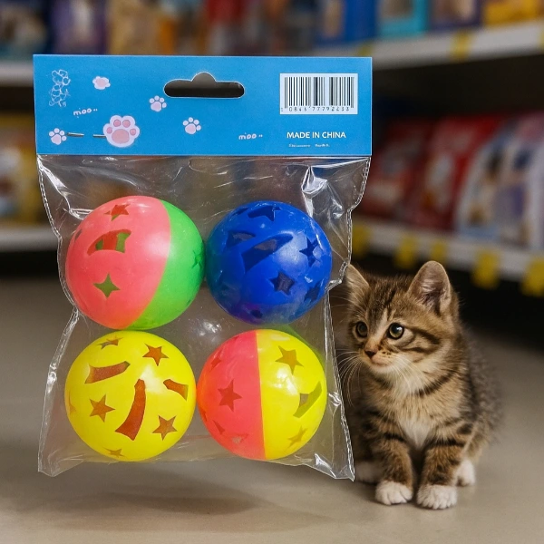 4'lü Çıngıraklı Top Kedi Oyuncağı ( Lisinya ) 4'lü Çıngıraklı Top Kedi Oyuncağı ( Lisinya )