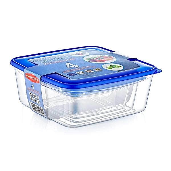 4'lü Kare Saklama Kabı Seti ( Lisinya ) 4'lü Kare Saklama Kabı Seti ( Lisinya )