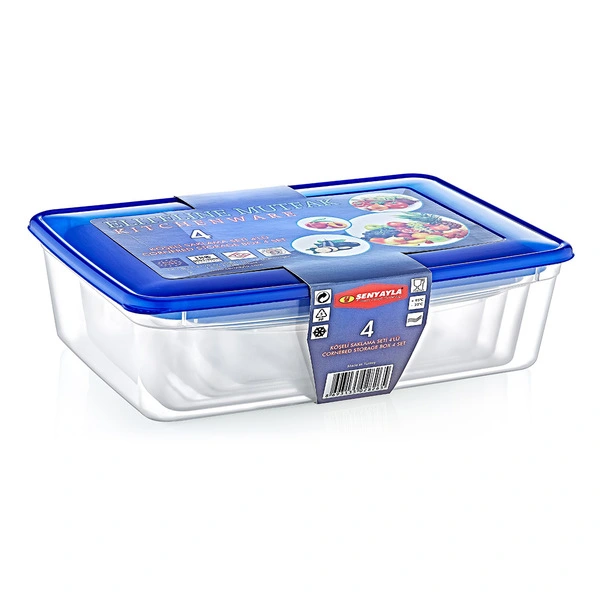 4'lü Köşeli Saklama Kabı Seti ( Lisinya ) 4'lü Köşeli Saklama Kabı Seti ( Lisinya )