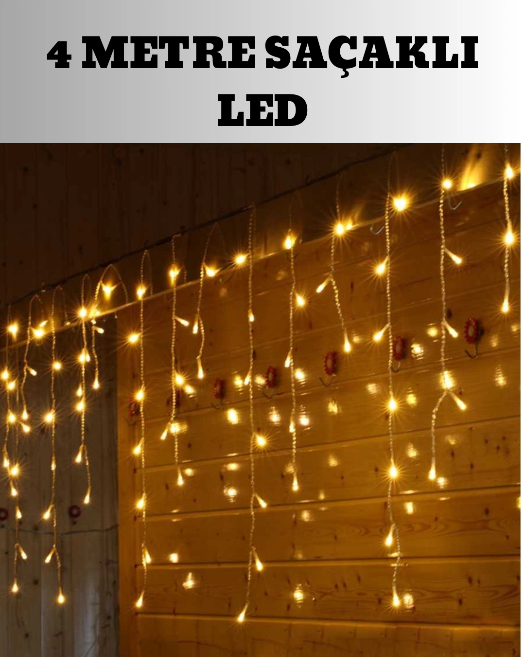 4 Metre Şelale Led Işık Perdesi Dekoratif ( Lisinya )