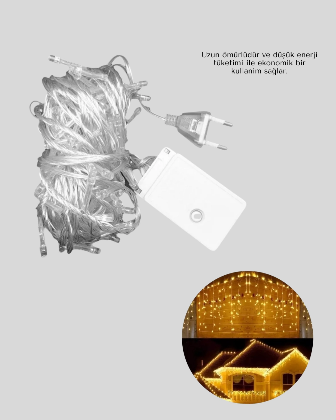 4 Metre Şelale Led Işık Perdesi Dekoratif ( Lisinya )