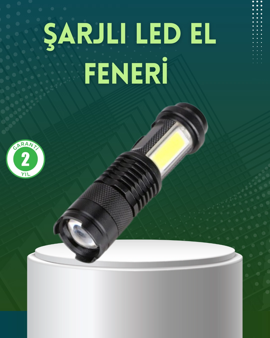 4 Modlu Usb Şarjlı Led El Feneri Kamp Ve Outdoor ( Lisinya )