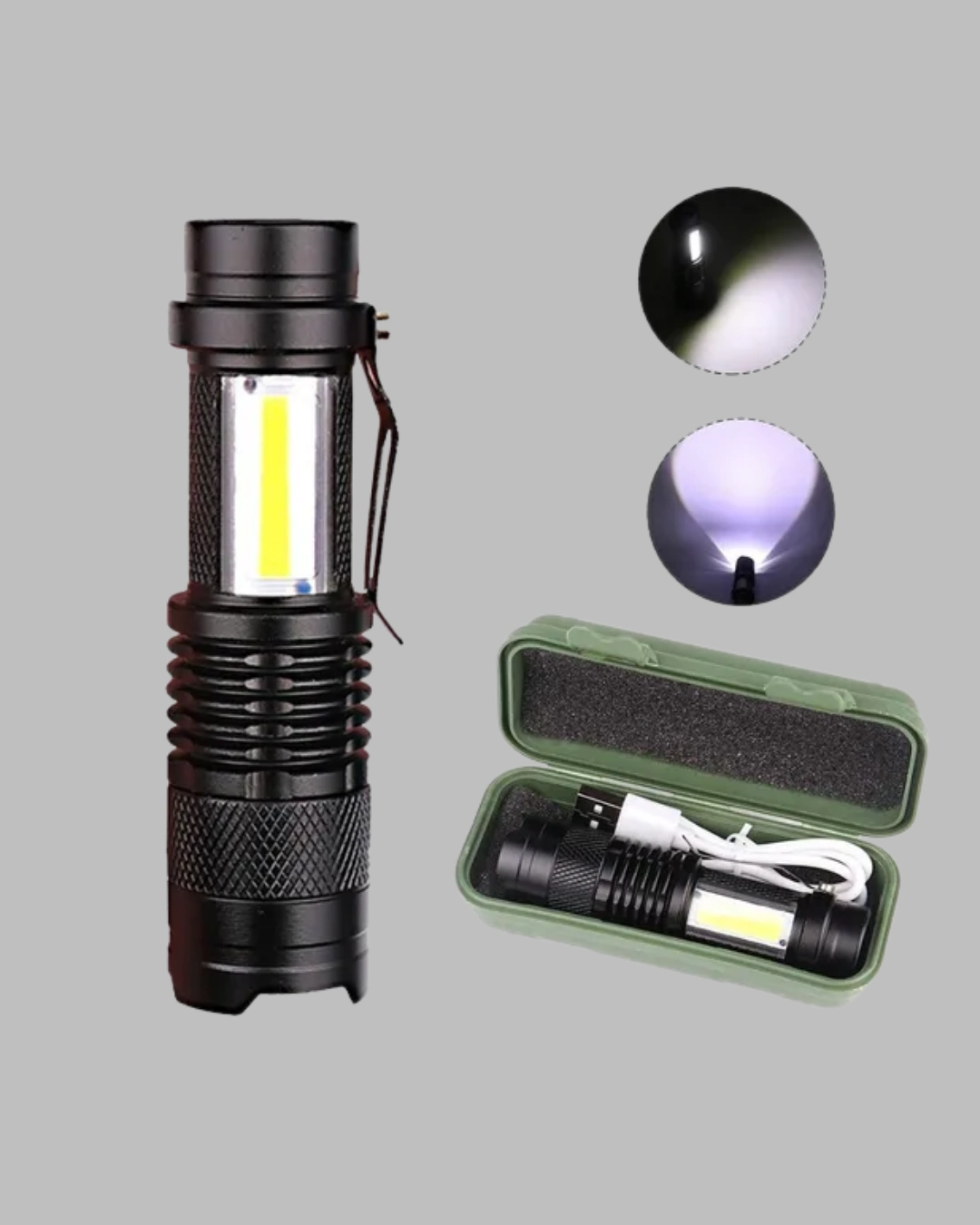 4 Modlu Usb Şarjlı Led El Feneri Kamp Ve Outdoor ( Lisinya )