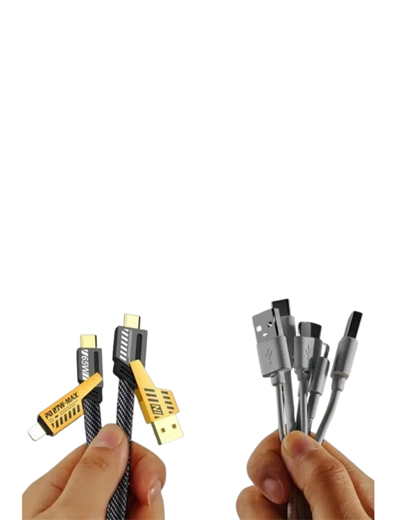 4'ü 1 Arada Metal Hızlı Veri Kablosu – 65w Güç, 27w İphone Desteği, 480mbps Aktarım ( Lisinya )