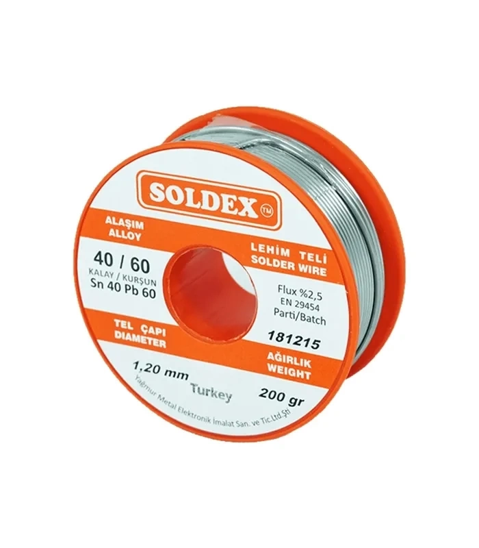 40-60 Lehim Teli 200 Gr 1.2 Mm - Sn:40 / Pb:60 ( Lisinya )