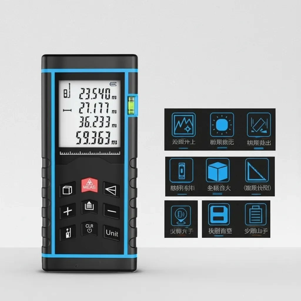 40 Metre Hassas Lazermetre Ölçer LCD Dijital Ekran Su Terazili Lazerli Mesafe Ölçüm Cihazı ( Lisinya ) 40 Metre Hassas Lazermetre Ölçer LCD Dijital Ekran Su Terazili Lazerli Mesafe Ölçüm Cihazı ( Lisinya )