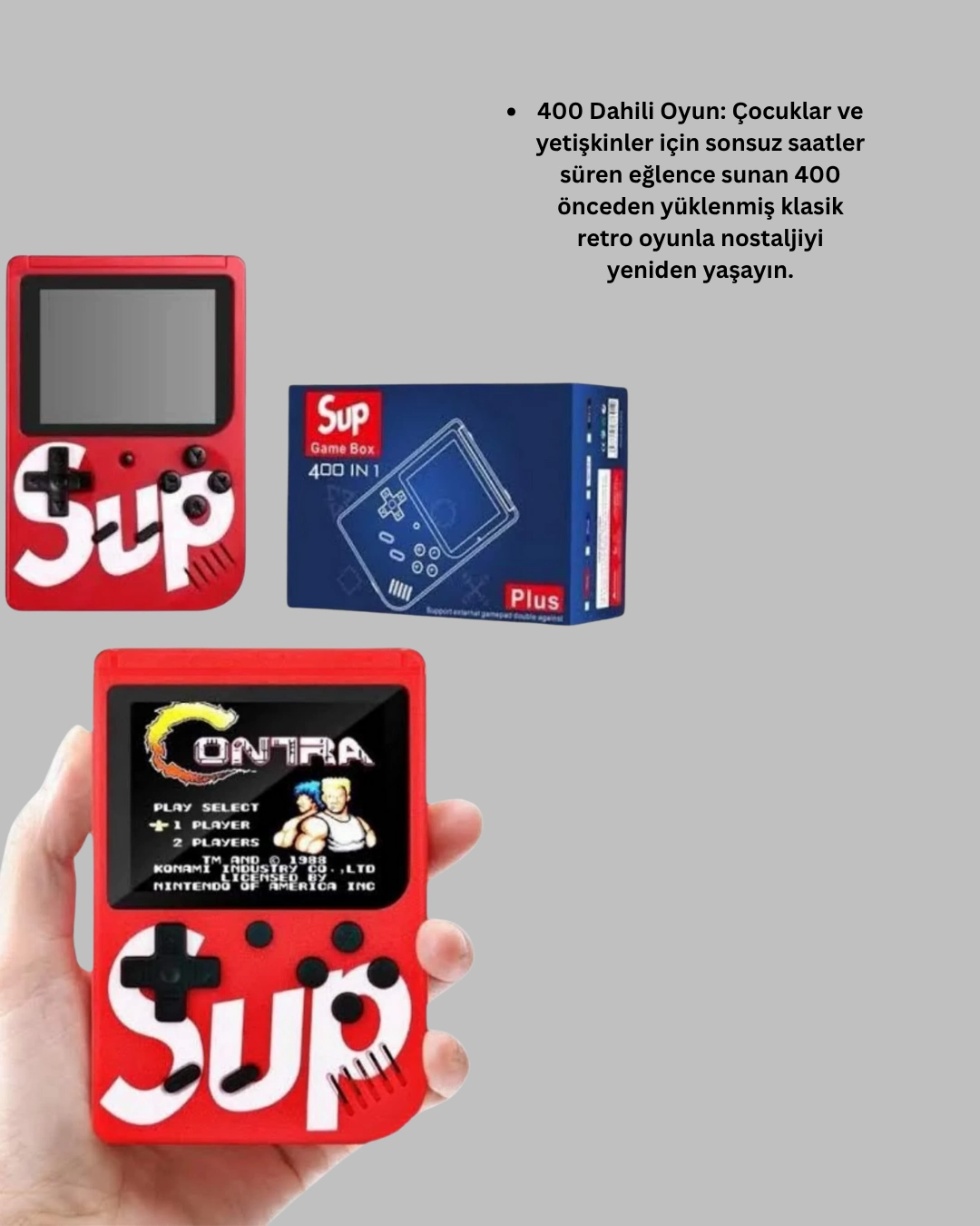 400 Oyunlu Taşınabilir Retro El Konsolu ( Lisinya )