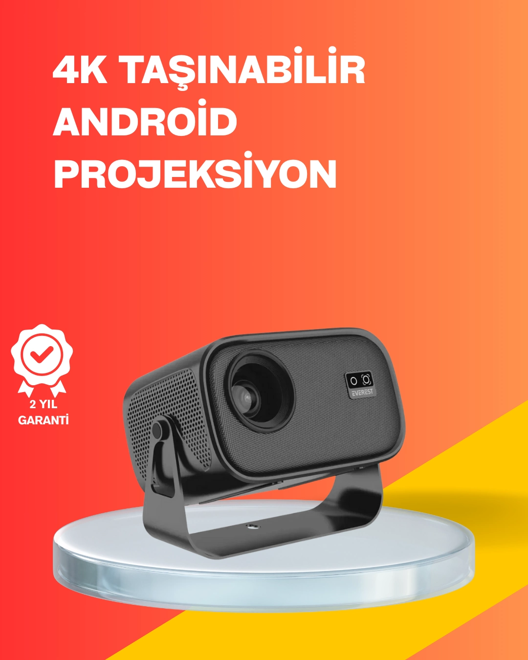 4000 Lümen Parlaklık Değerine Sahip Ev Ve Ofis Projektör ( Lisinya )