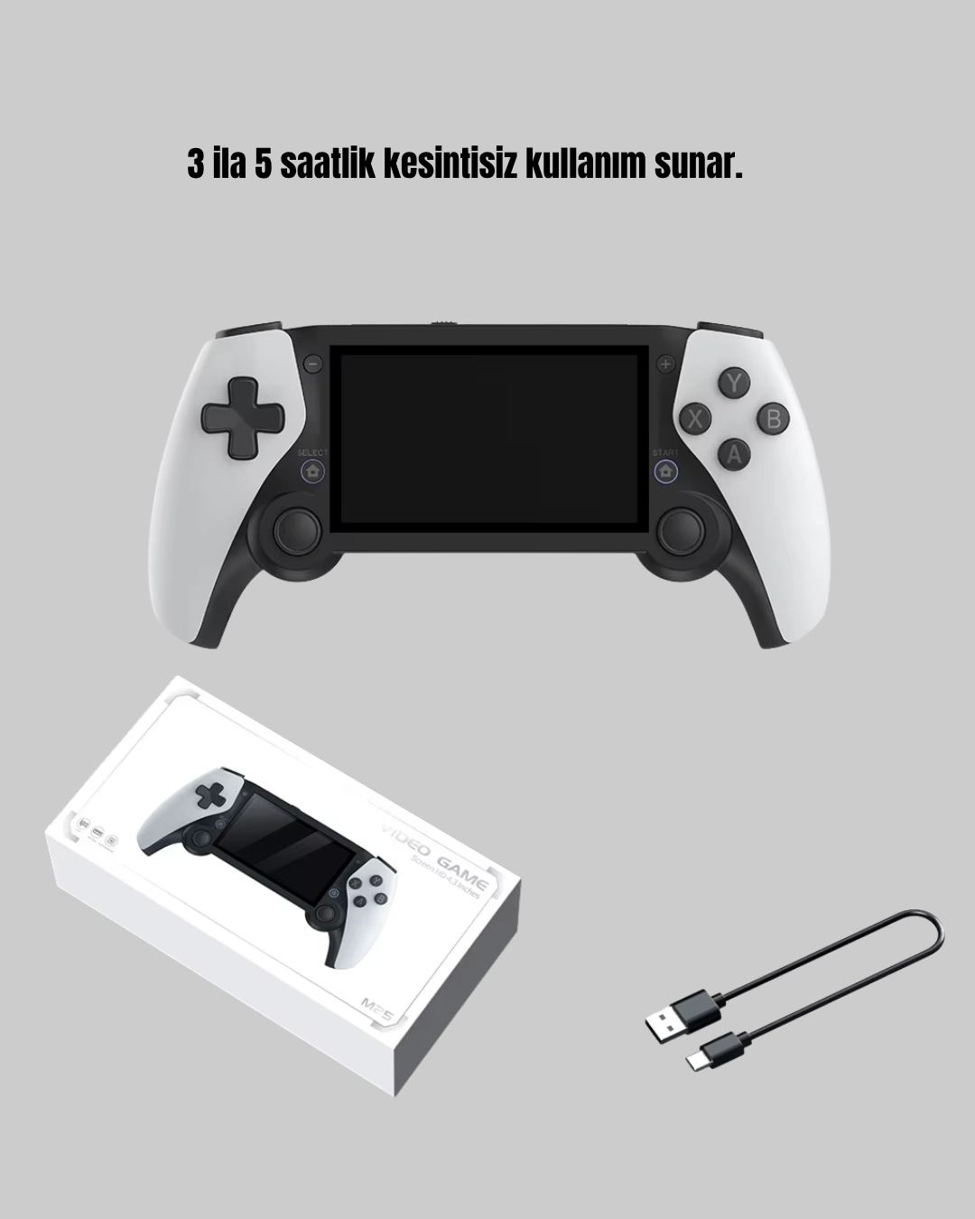 4.3 İnç Ekranlı Retro Oyun Konsolu – 64 Gb Hafızalı, Şarjlı Ve Multimedya Destekli ( Lisinya )