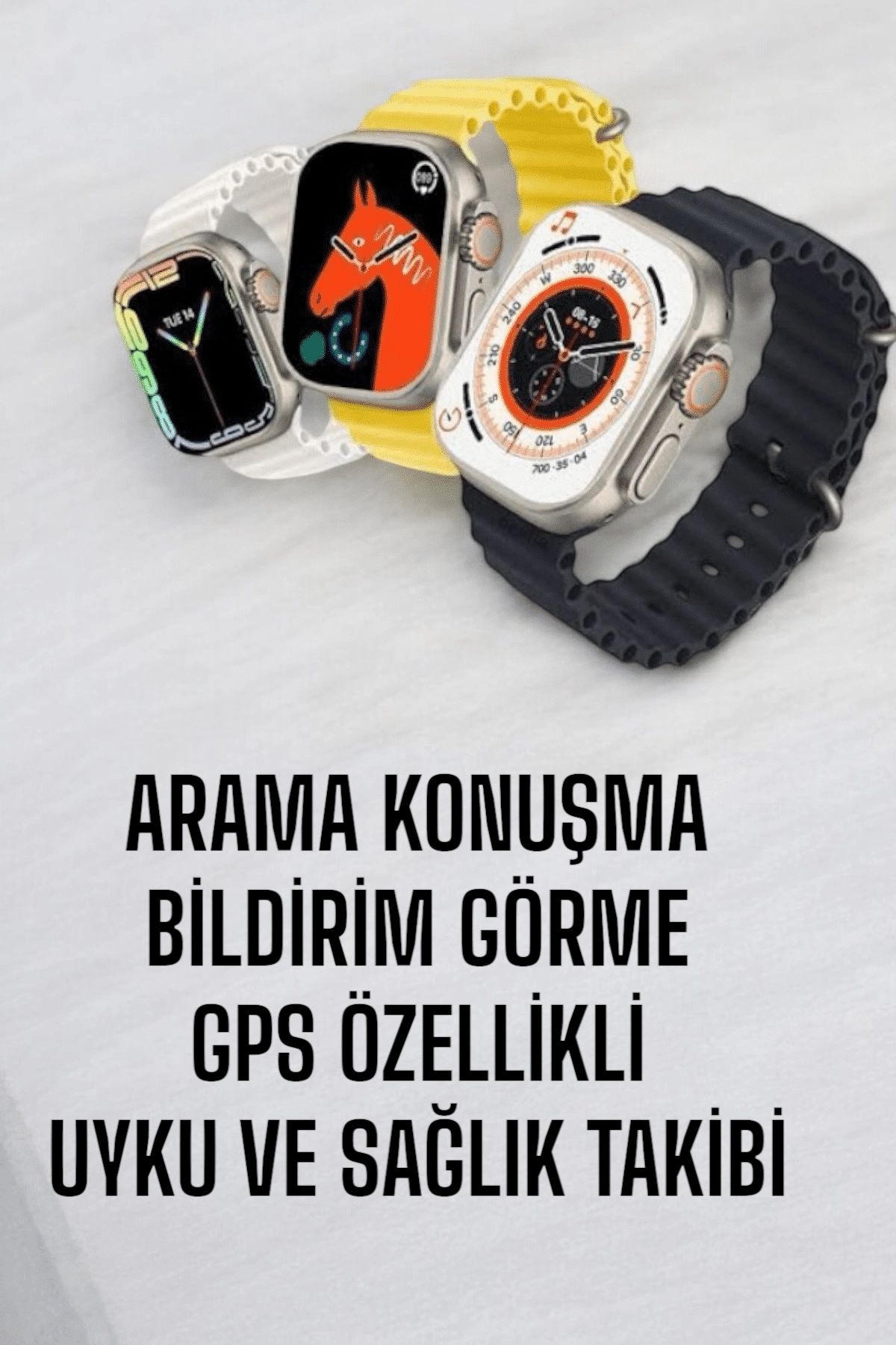 45 Mm Gri Kasa Ultra Akıllı Saat Sesli Görüşme, Sağlık Takibi, Suya Dayanıklı ( Lisinya )