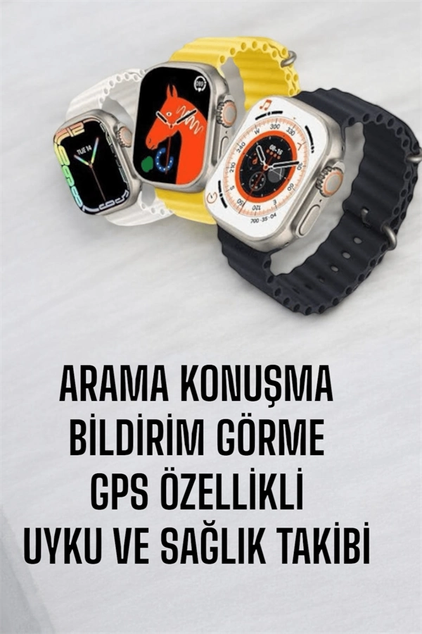 45 Mm Gri Kasa Ultra Akıllı Saat Sesli Görüşme, Sağlık Takibi, Suya Dayanıklı ( Lisinya )