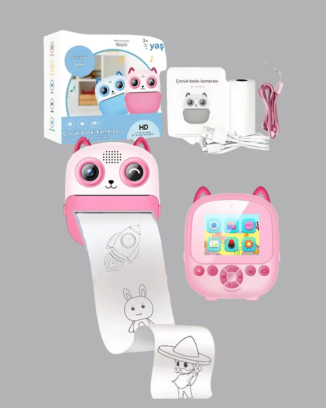 48mp Çocuk Kamera Oyun Ve Müzik Destekli Termal Yazıcı ( Lisinya )