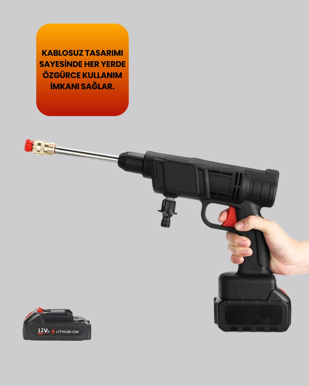 48v Şarjlı Basınçlı Yıkama Tabancası Köpük Ve Çift Nozul 2025 Model ( Lisinya )