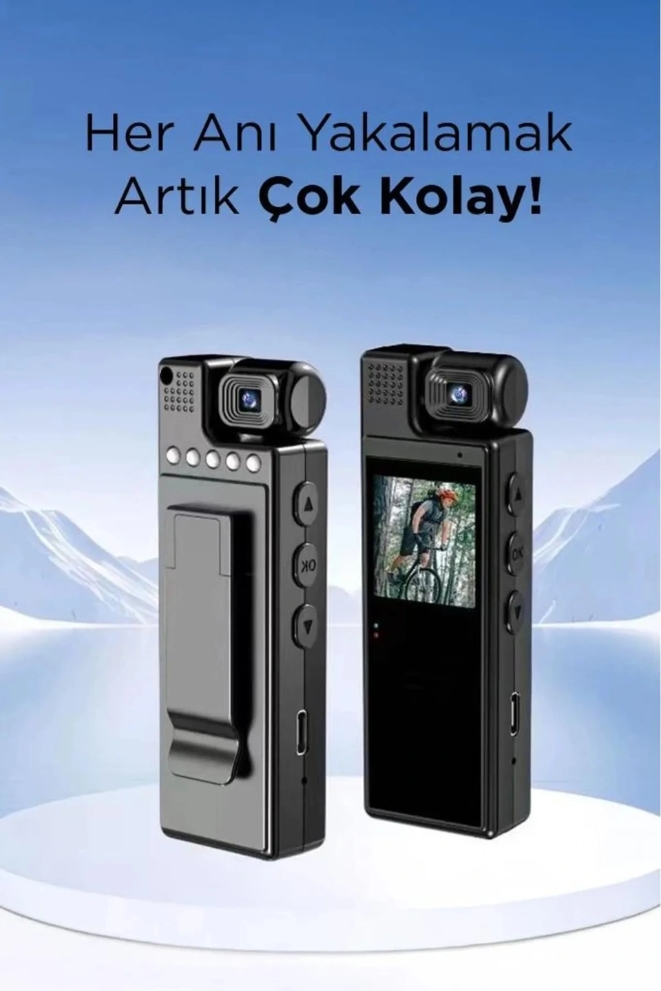 4k 180 Derece Vücut Kamerası Kablosuz Gece Görüşlü Aksiyon Kamerası ( Lisinya )