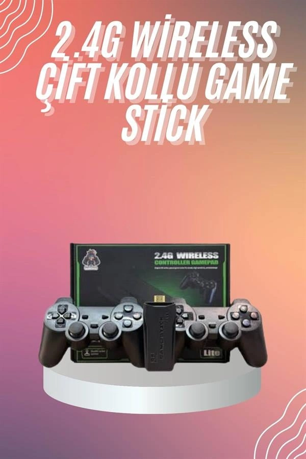4k Game Stick Oyun Konsolu 2.4g Kablosuz Çift Kol Nostaljik Oyunlar ( Lisinya )
