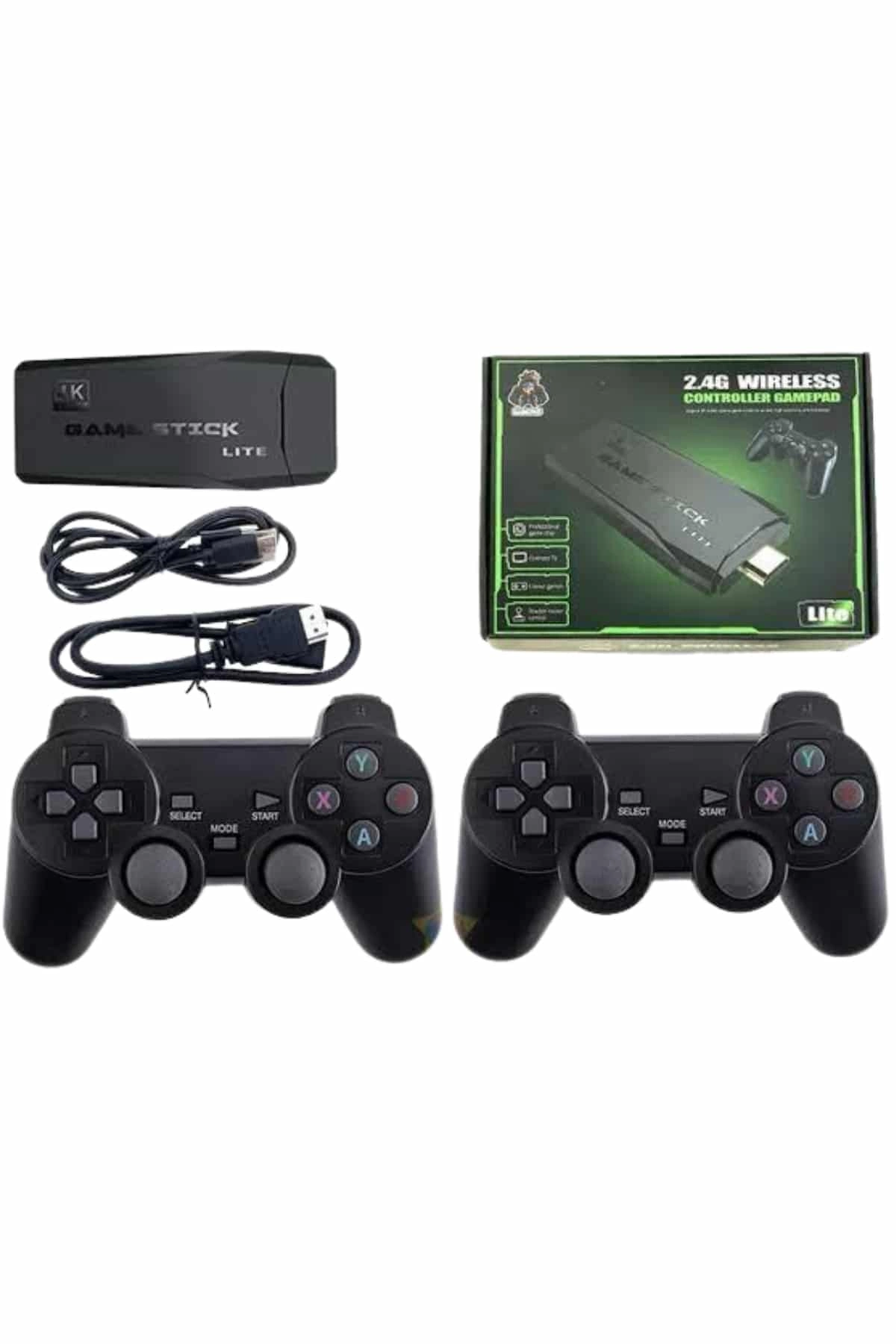 4k Game Stick Oyun Konsolu 2.4g Kablosuz Çift Kol Nostaljik Oyunlar ( Lisinya )