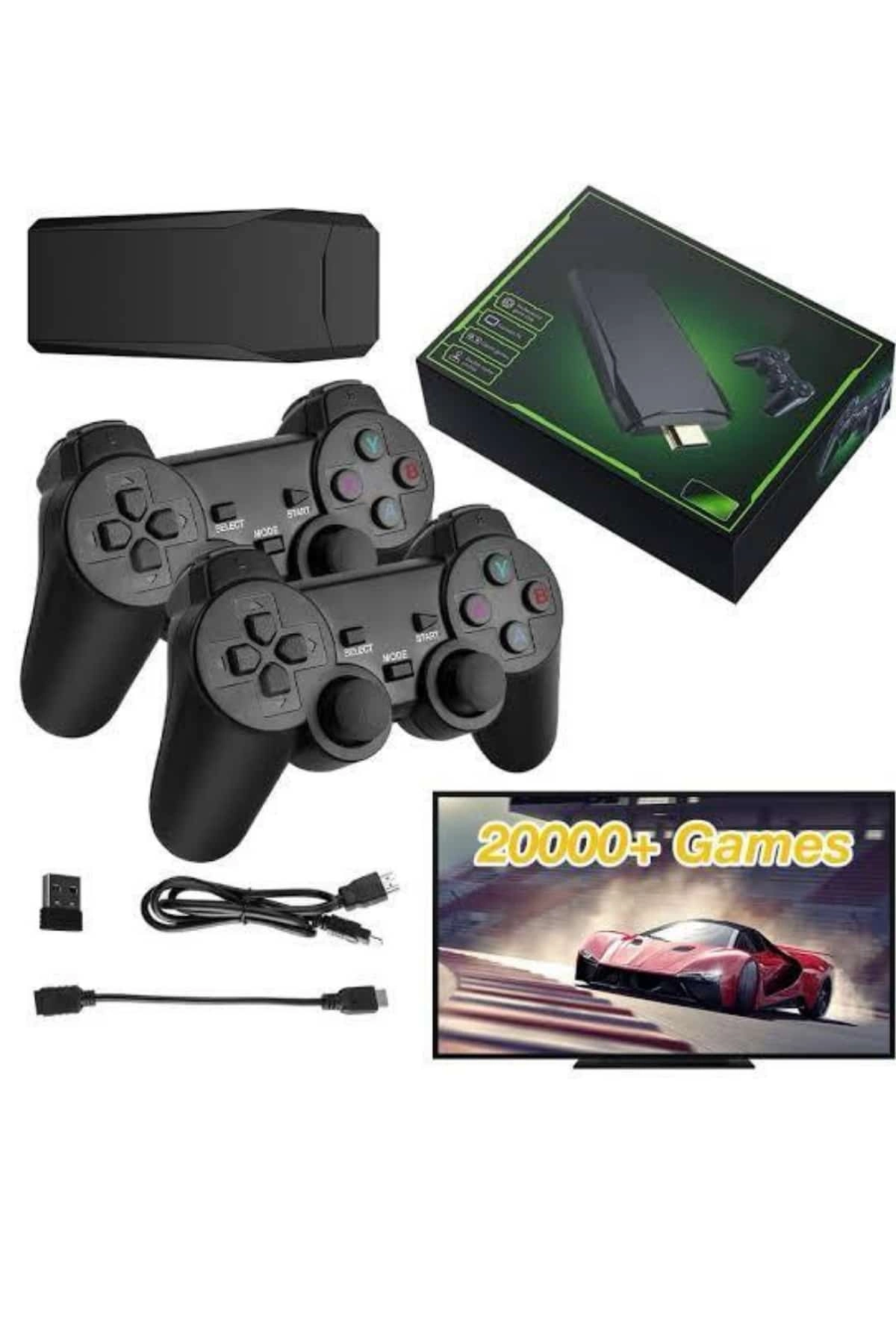 4k Game Stick Oyun Konsolu 2.4g Kablosuz Çift Kol Nostaljik Oyunlar ( Lisinya )