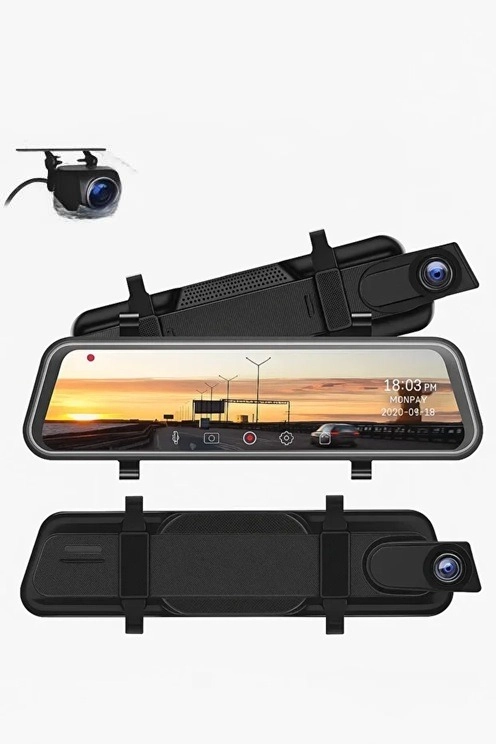 4k Ips Ekran Tam Dokunmatik 9.66” Dikiz Ayna Araç Içi Kamera (4k Ön 1080p Arka) | Carplay ( Lisinya )