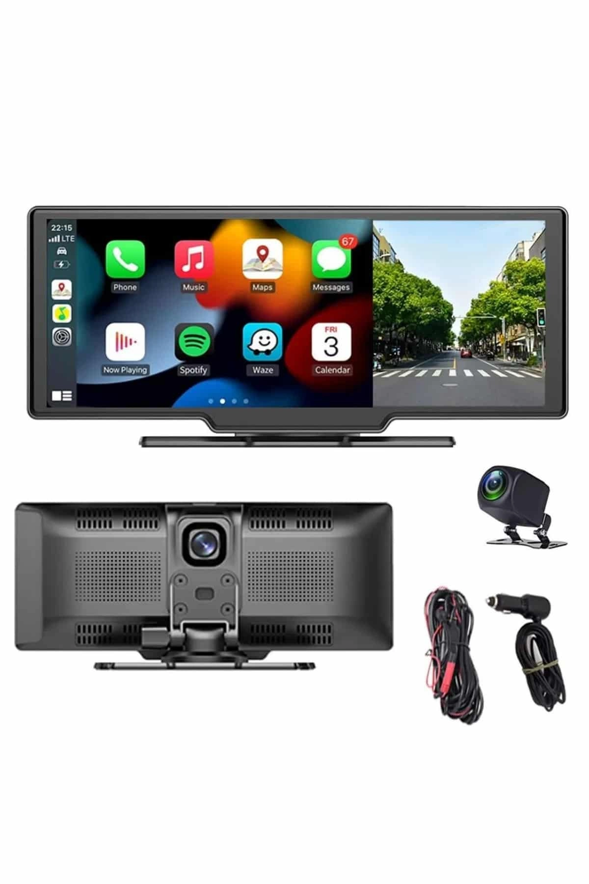 4k Ultra Araç İçi Ön Ve Arka Kameralı Ekran Hd 2 Kameralı Torpido Üstü Araç Multimedya ( Lisinya )