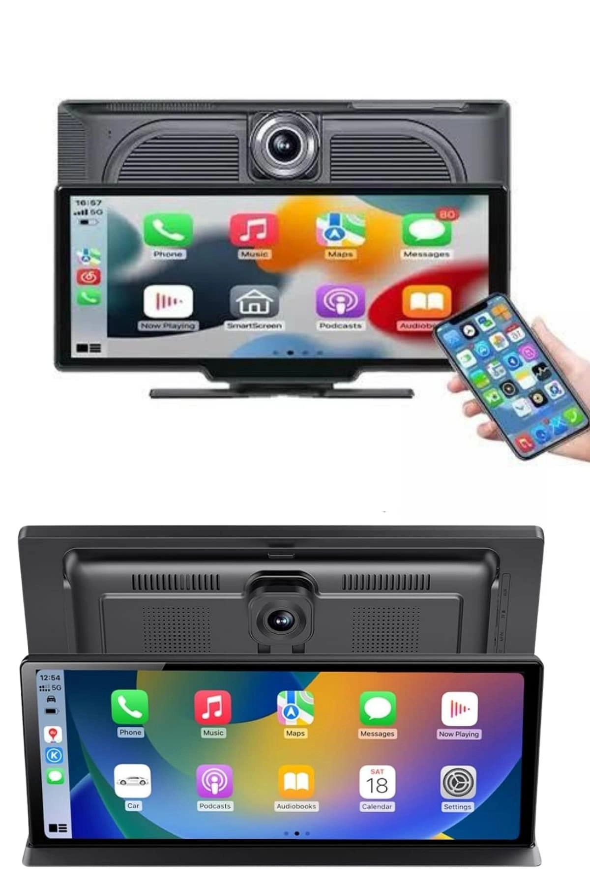 4k Ultra Araç İçi Ön Ve Arka Kameralı Ekran Hd 2 Kameralı Torpido Üstü Araç Multimedya ( Lisinya )