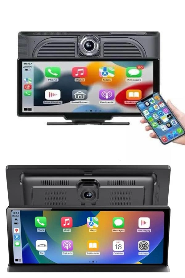 4k Ultra Araç İçi Ön Ve Arka Kameralı Ekran Hd 2 Kameralı Torpido Üstü Araç Multimedya ( Lisinya )