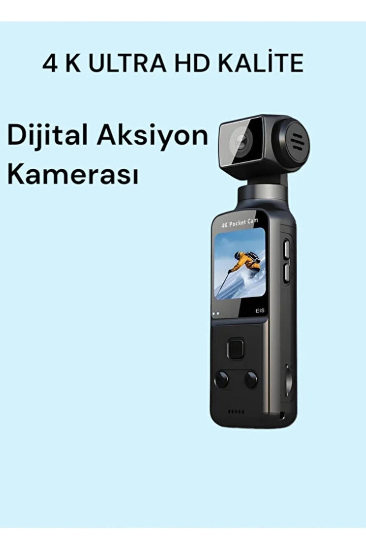 4k Ultra Hd 270° Döndürülebilir Su Geçirmez Kablosuz Vlog Spor Ve Aksiyon Kamerası ( Lisinya ) 4k Ultra Hd 270° Döndürülebilir Su Geçirmez Kablosuz Vlog Spor Ve Aksiyon Kamerası ( Lisinya )