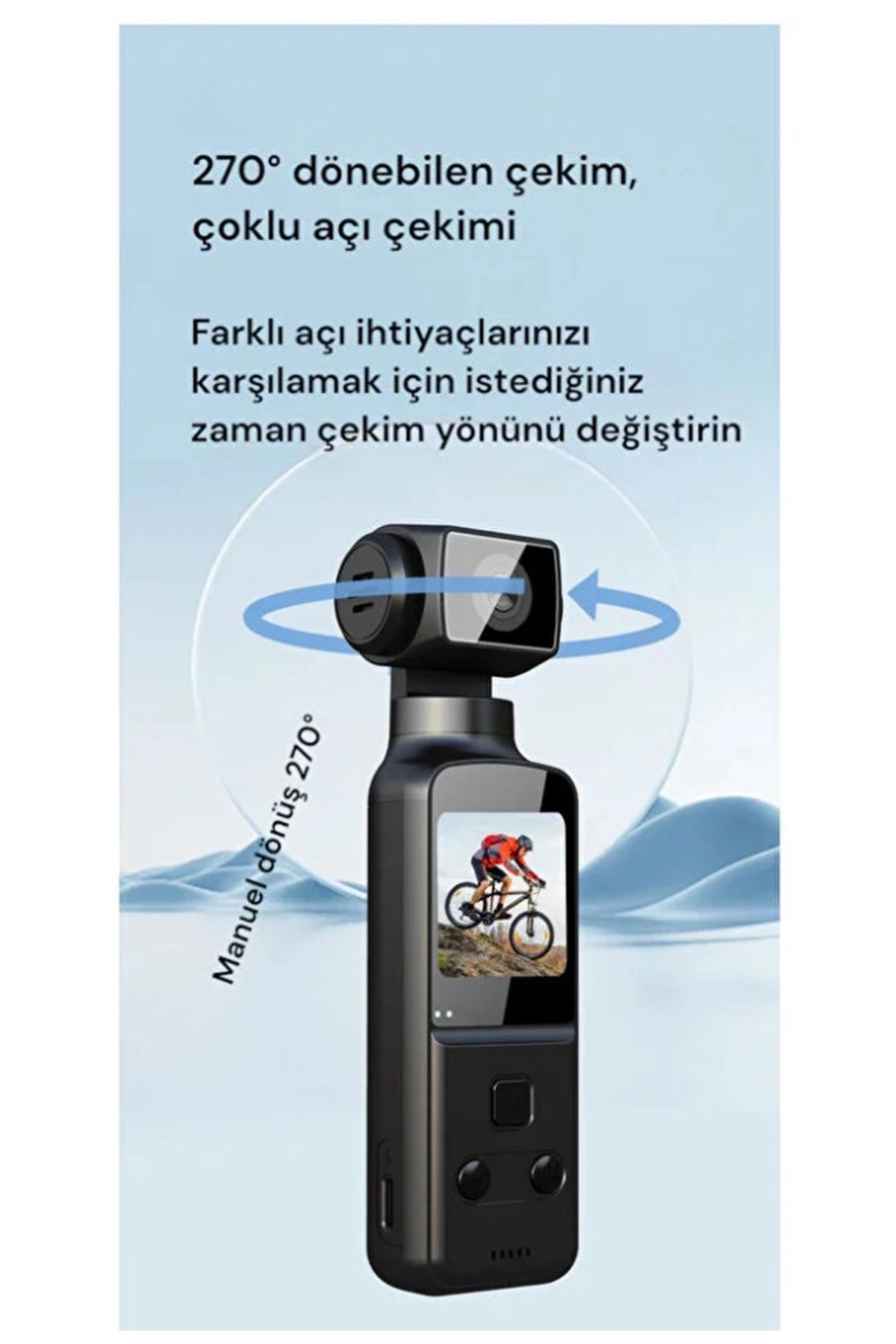 4k Ultra Hd 270° Döndürülebilir Su Geçirmez Kablosuz Vlog Spor Ve Aksiyon Kamerası ( Lisinya ) 4k Ultra Hd 270° Döndürülebilir Su Geçirmez Kablosuz Vlog Spor Ve Aksiyon Kamerası ( Lisinya )