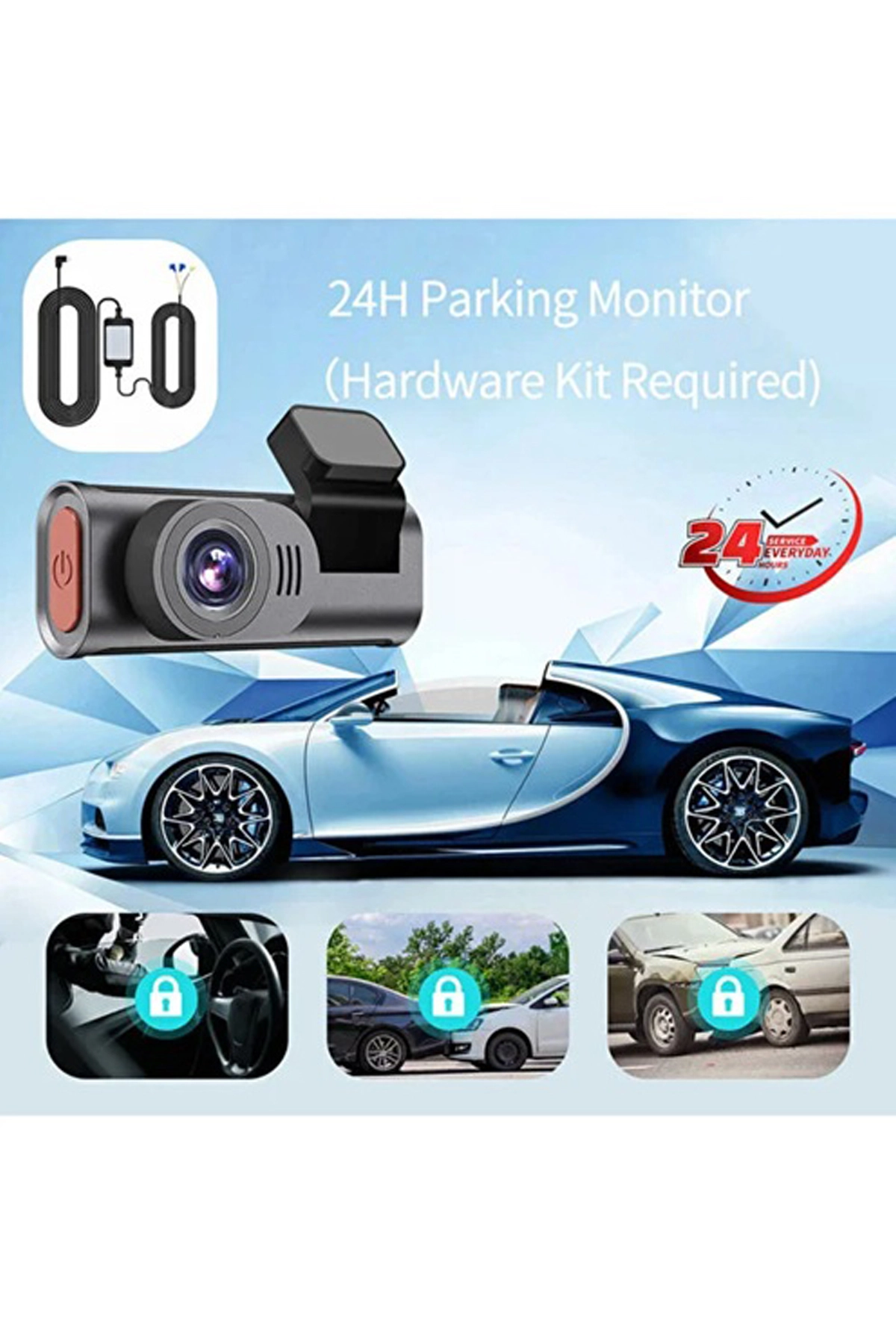 4k Kablosuz Çift Kameralı Araç Kamerası Gece Görüşlü G-sensörlü Dash Cam 170 Derece ( Lisinya )