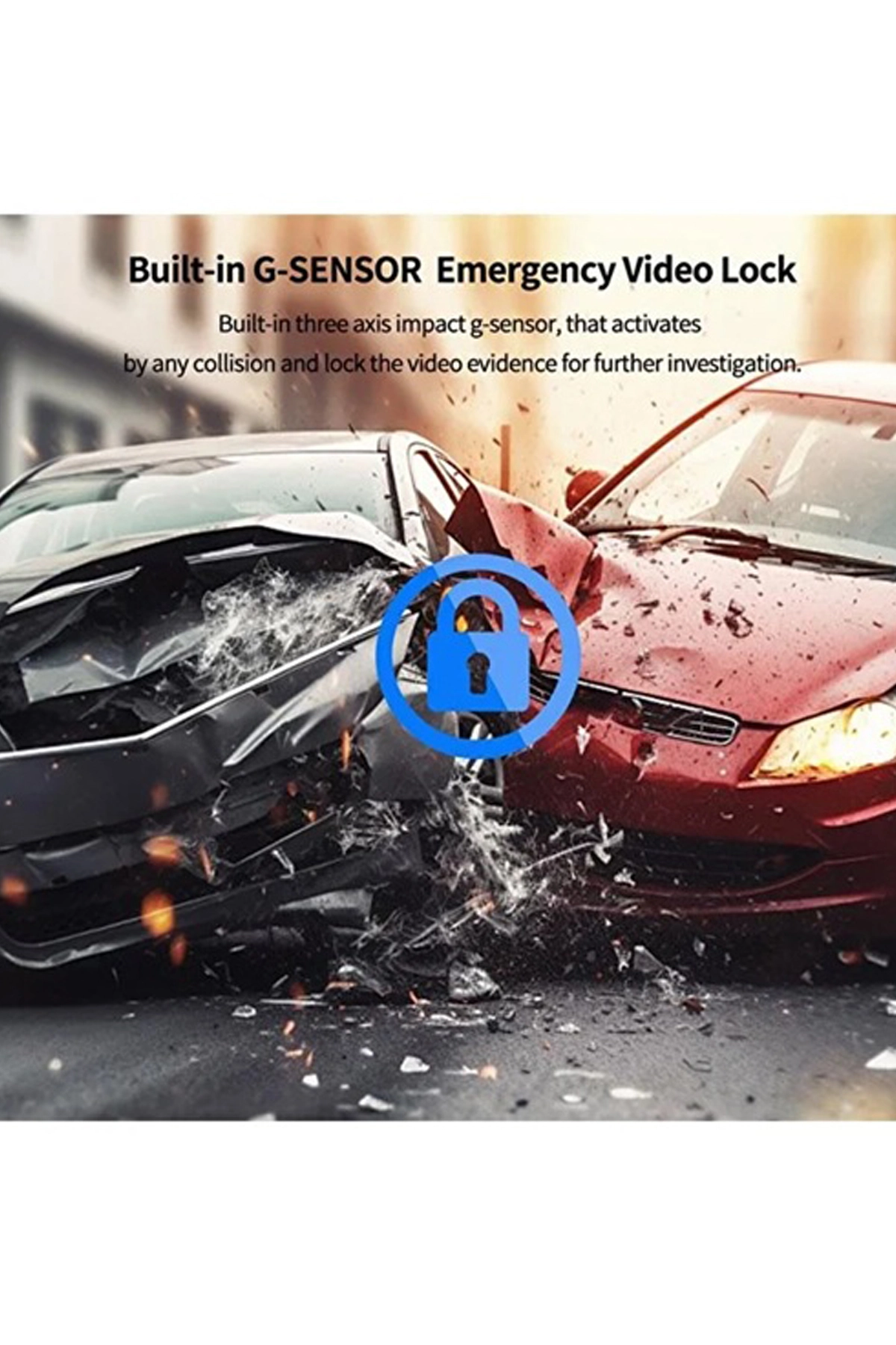 4k Kablosuz Çift Kameralı Araç Kamerası Gece Görüşlü G-sensörlü Dash Cam 170 Derece ( Lisinya )