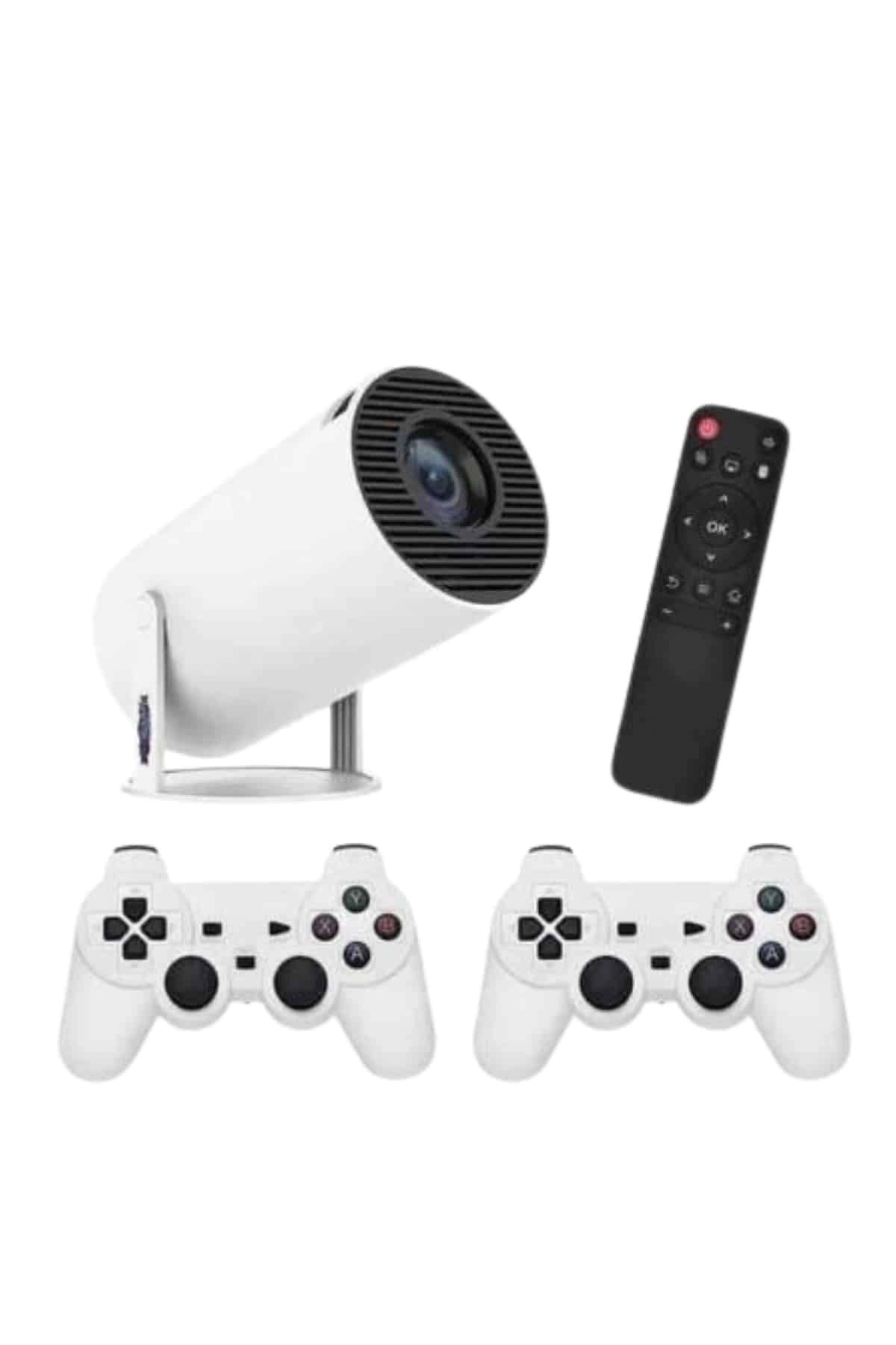 4k Wireless Çift Kollu Kumandalı Oyun Projeksiyonu Retro Video Oyunu ( Lisinya )