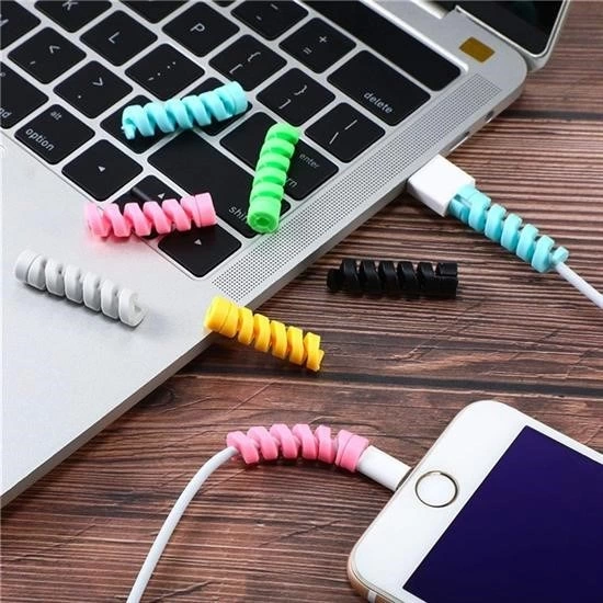 4lü Apple, Android Şaj Kablosu Koruyucu Silikon Spiral Yay Aparat ( Lisinya ) 4lü Apple, Android Şaj Kablosu Koruyucu Silikon Spiral Yay Aparat ( Lisinya )