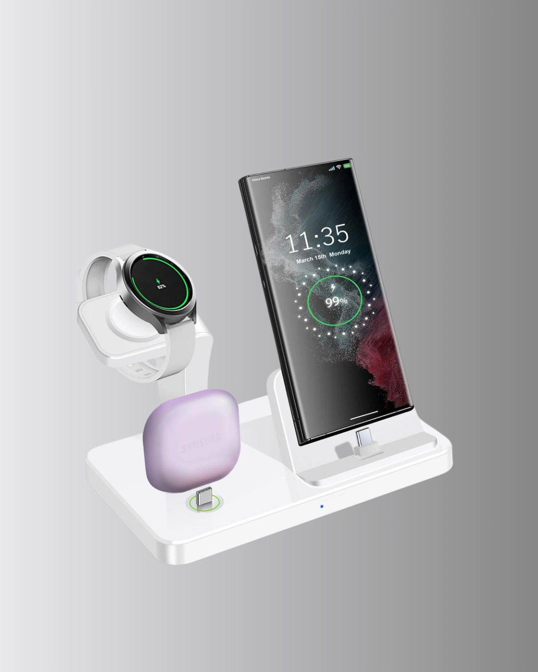 4’lü Apple Kablosuz Şarj Standı İphone Watch Ve Airpods Çoklu Şarjlı ( Lisinya )