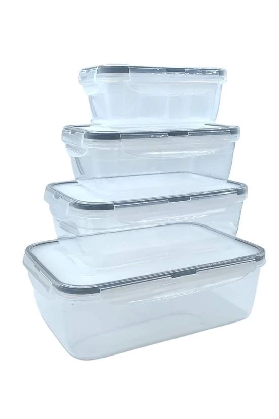 4lü İç İçe Sızdırmaz Contalı Kilitli Kapaklı Plastik Erzak Saklama Kapları Lc315 ( Lisinya ) 4lü İç İçe Sızdırmaz Contalı Kilitli Kapaklı Plastik Erzak Saklama Kapları Lc315 ( Lisinya )