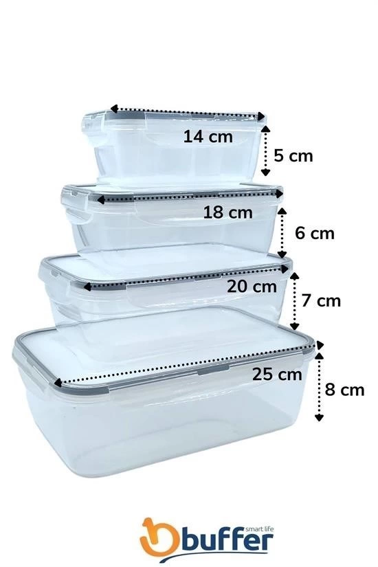 4lü İç İçe Sızdırmaz Contalı Kilitli Kapaklı Plastik Erzak Saklama Kapları Lc315 ( Lisinya ) 4lü İç İçe Sızdırmaz Contalı Kilitli Kapaklı Plastik Erzak Saklama Kapları Lc315 ( Lisinya )