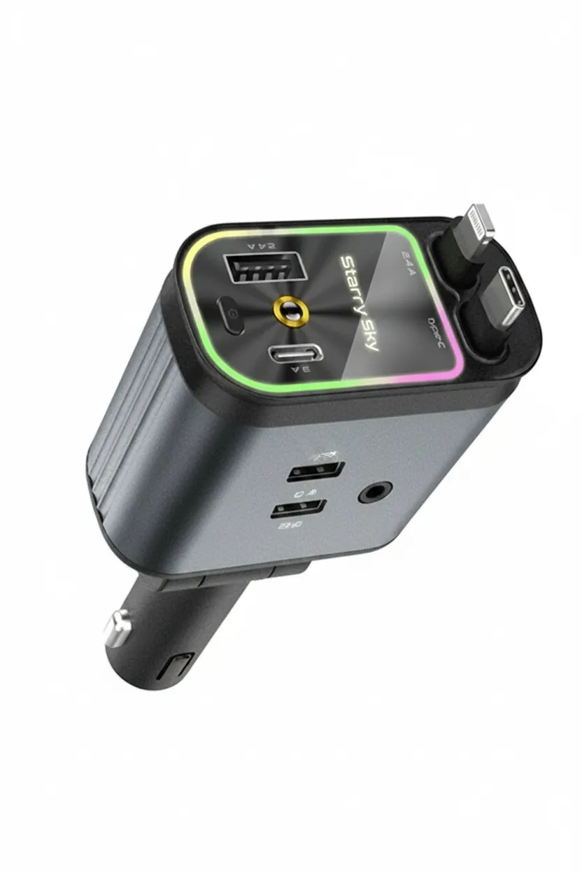4’ü 1 Arada Araç Çakmaklık Şarj Cihazı 66W Type-C Hızlı Şarj Çift USB Telefon Şarj Geri Çekilebilir Kablo ( Lisinya ) 4’ü 1 Arada Araç Çakmaklık Şarj Cihazı 66W Type-C Hızlı Şarj Çift USB Telefon Şarj Geri Çekilebilir Kablo ( Lisinya )