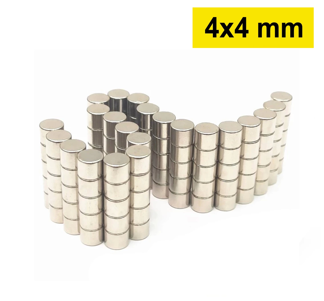 1 Adet 4x4 Mm Yuvarlak Neodyum Mıknatıs N35 Güçlü Magnet Nikel Kaplama ( Lisinya )