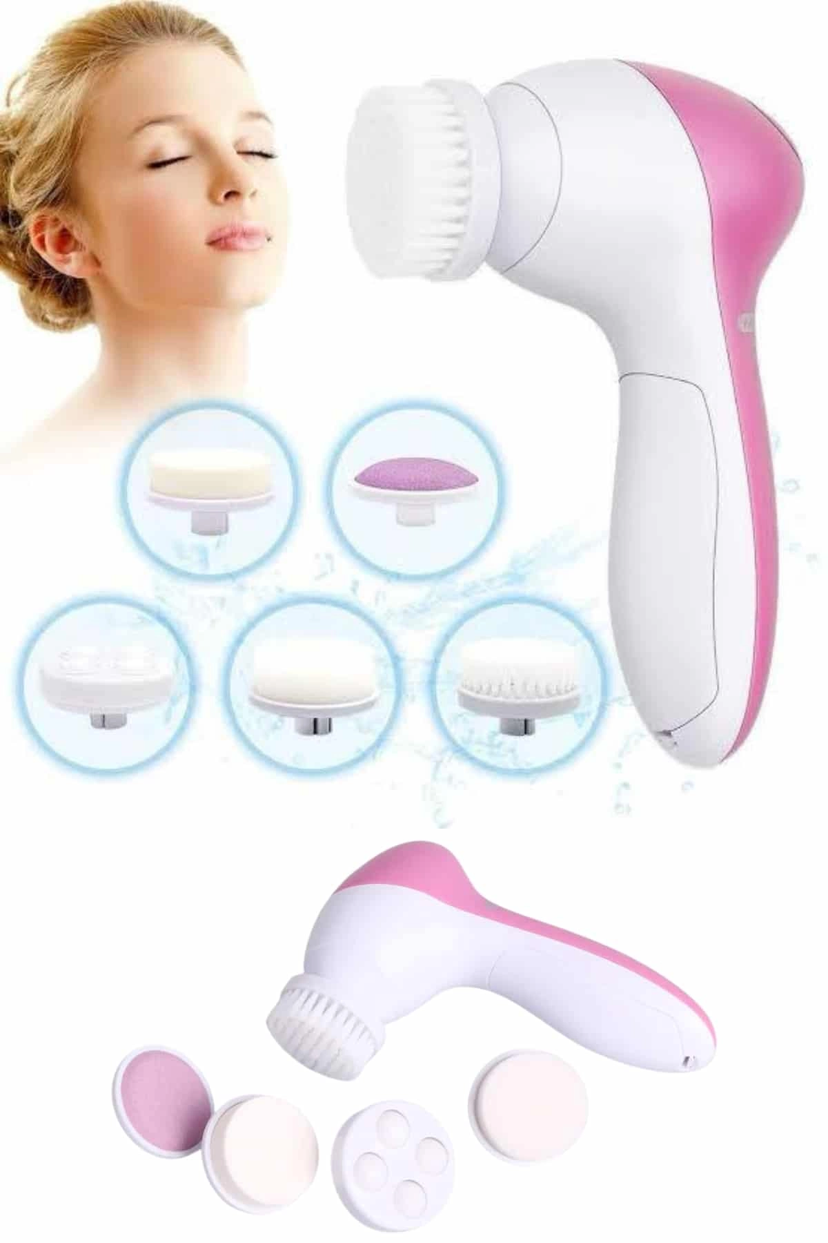 5 Başlıklı Cilt Temizleme Cihazı Ultra Kaliteli Yumuşak Kırşıklık Karşıtı ( Lisinya )