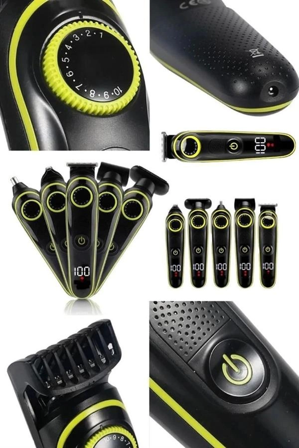 5 Başlıklı Şarjlı Tıraş Makinesi Kablosuz Saç Sakal Burun Tıraşına Uygun ( Lisinya )