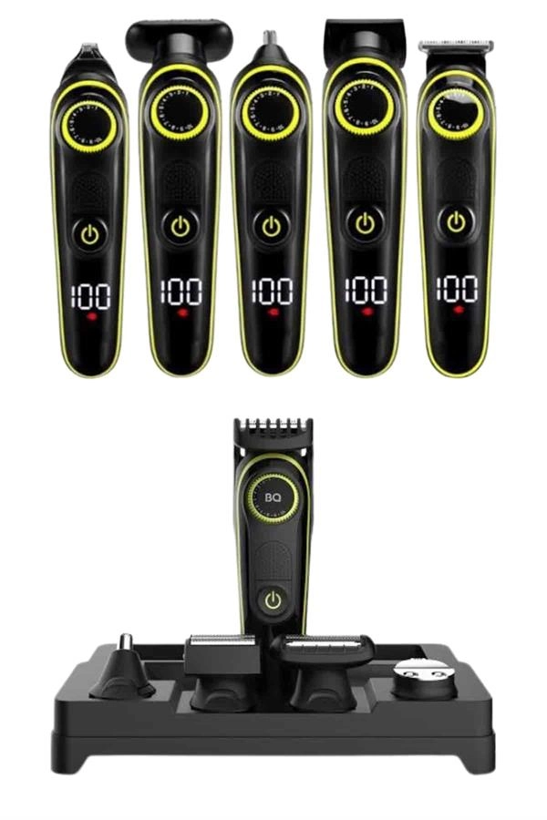 5 Başlıklı Şarjlı Tıraş Makinesi Led Ekran Saç Sakal Ense Tıraşına Uygun Bakım Seti ( Lisinya )