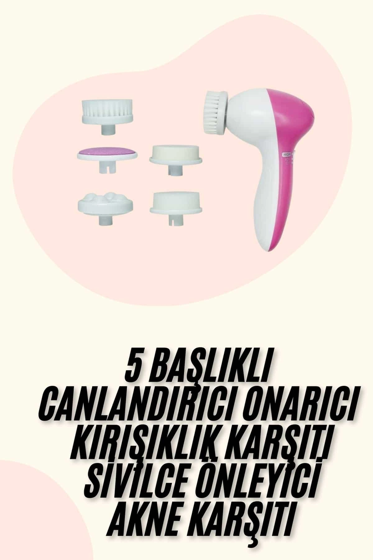 5 Başlıklı Titreşimli Cilt Temizleme Seti Canlandırıcı Ve Onarıcı ( Lisinya )