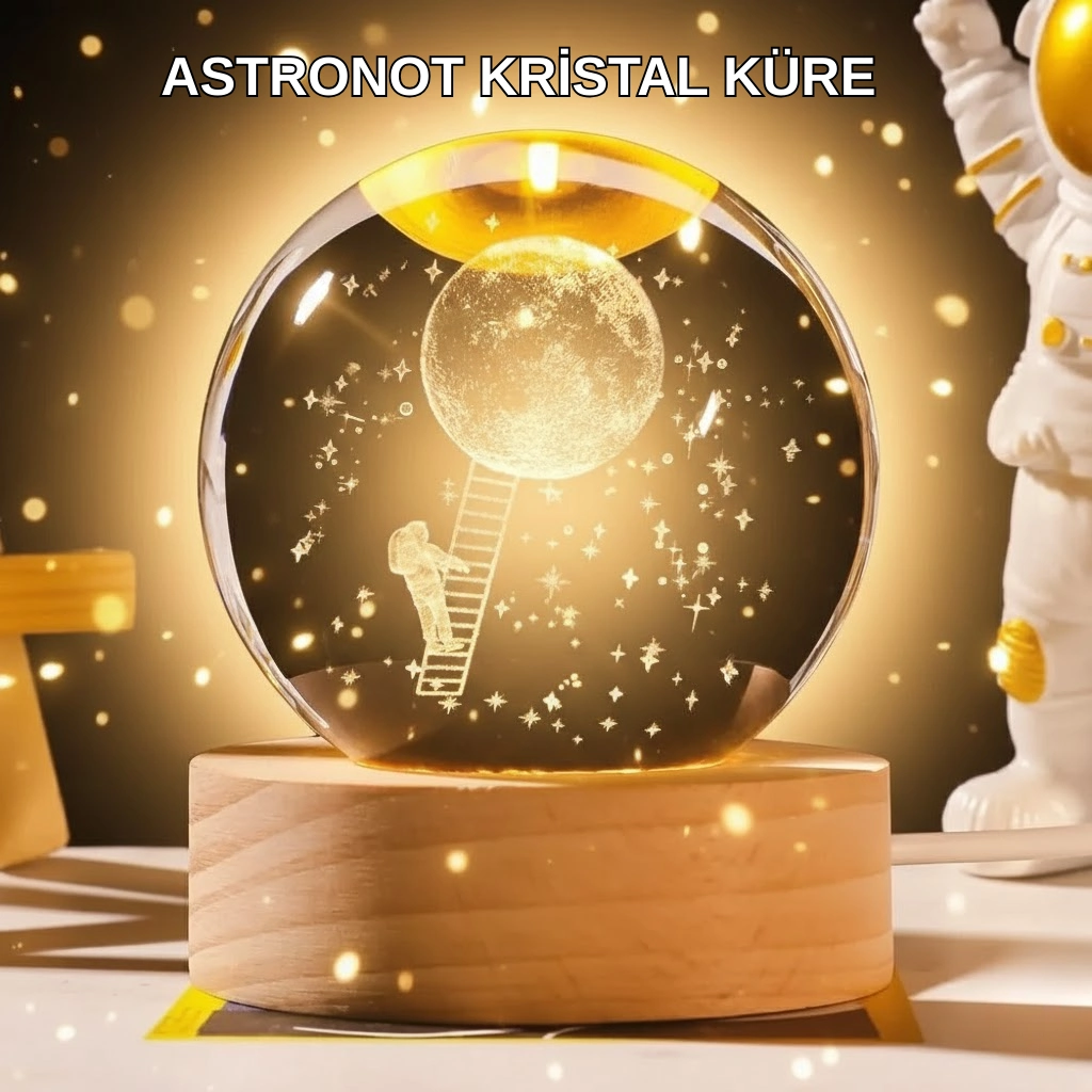 5 Cm 3d Kristal Astronot Küre Lamba – Dekoratif Led Işıklı Ahşap Stand ( Lisinya ) 5 Cm 3d Kristal Astronot Küre Lamba – Dekoratif Led Işıklı Ahşap Stand ( Lisinya )