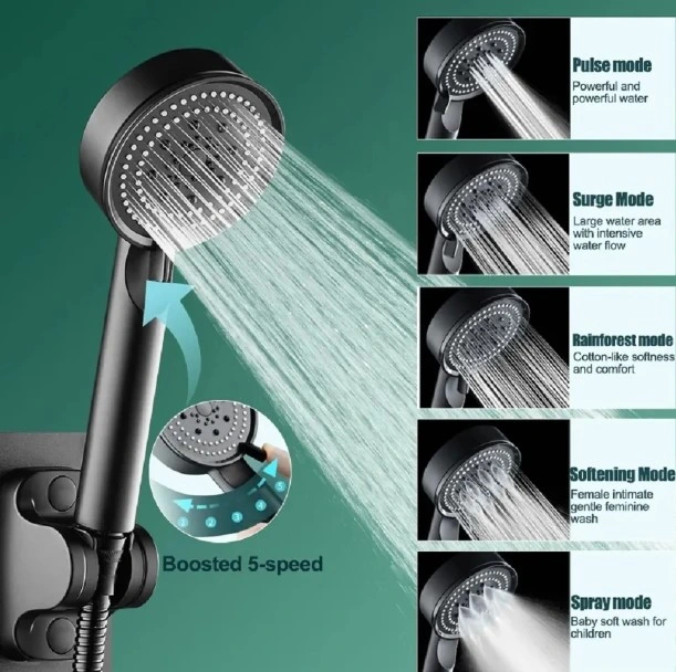 5 Kademeli Duş Başlığı Siyah ( Lisinya ) 5 Kademeli Duş Başlığı Siyah ( Lisinya )