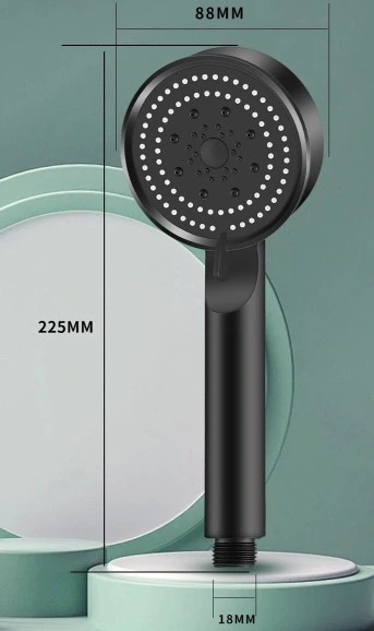 5 Kademeli Duş Başlığı Siyah ( Lisinya ) 5 Kademeli Duş Başlığı Siyah ( Lisinya )