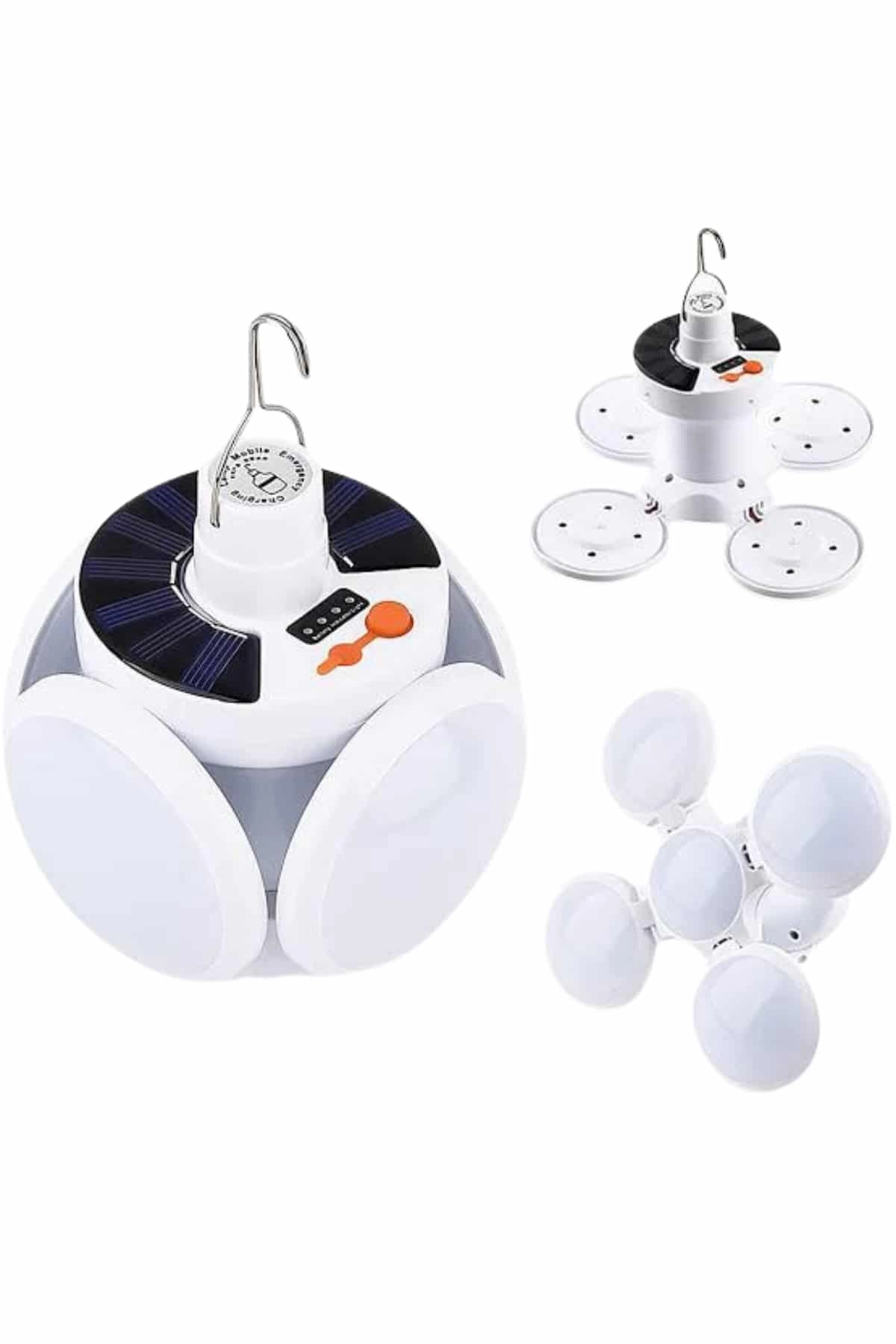 5 Kanatlı Bahçe Aydınlatma Led Askılı Solar Güneş Enerji Usb Sarjlı ( Lisinya )