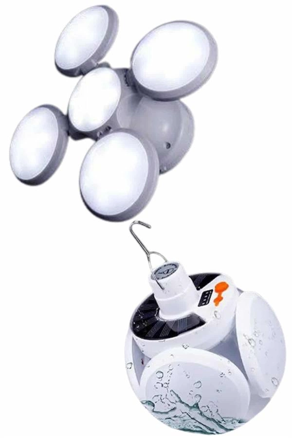 5 Kanatlı Bahçe Aydınlatma Led Askılı Solar Güneş Enerji Usb Sarjlı ( Lisinya )