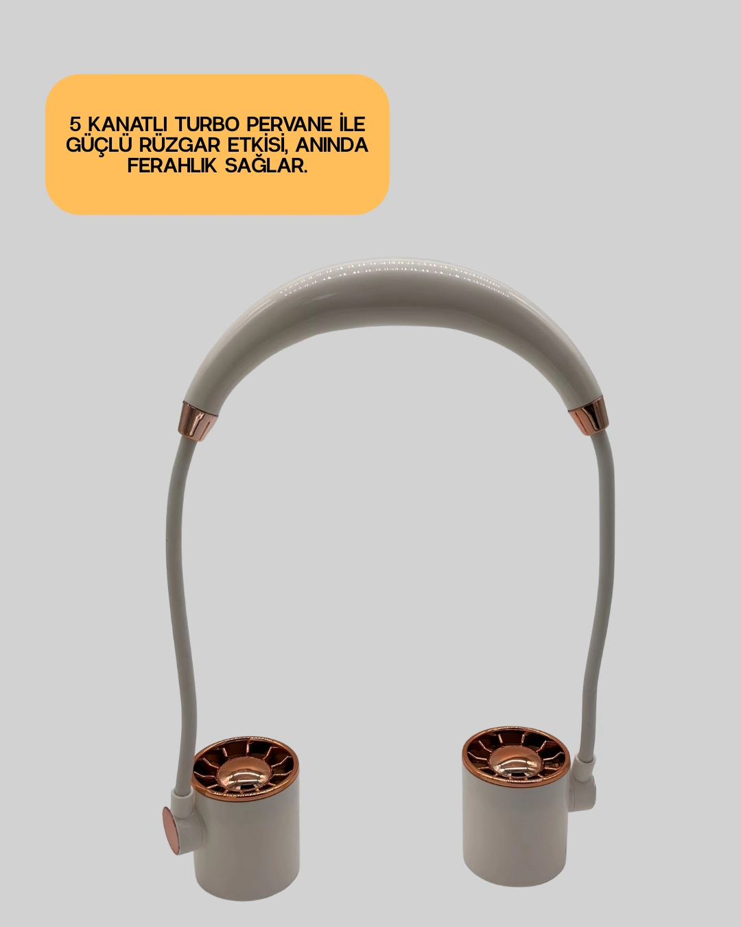 5 Kanatlı Sessiz Mini Fan 3 Vitesli Katlanabilir Asılabilir ( Lisinya )