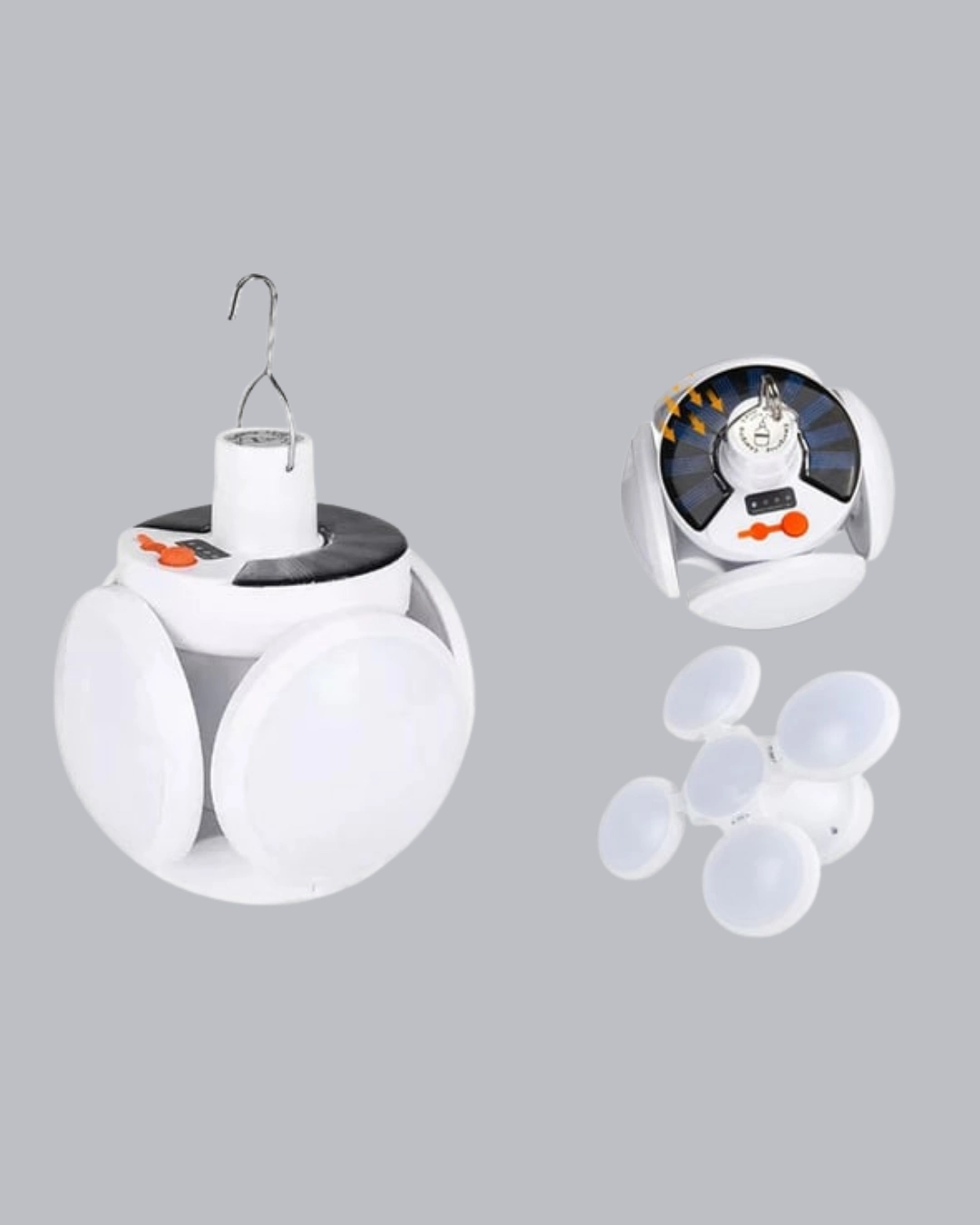 5 Kanatlı Solar Kamp Lambası – Usb Şarjlı, Taşınabilir, Ip65 Su Geçirmez Bahçe Lambası ( Lisinya )