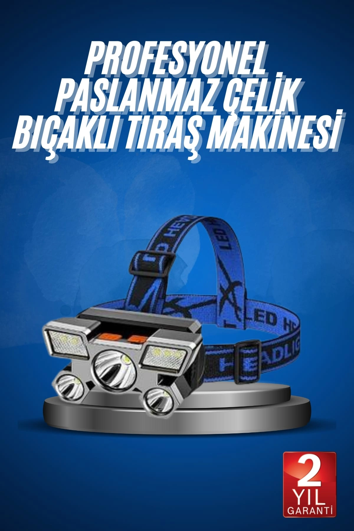 5 Led Far Şarj Edilebilir Güçlü Kafa Lambası Kamp Lambası 4 Modlu ( Lisinya )