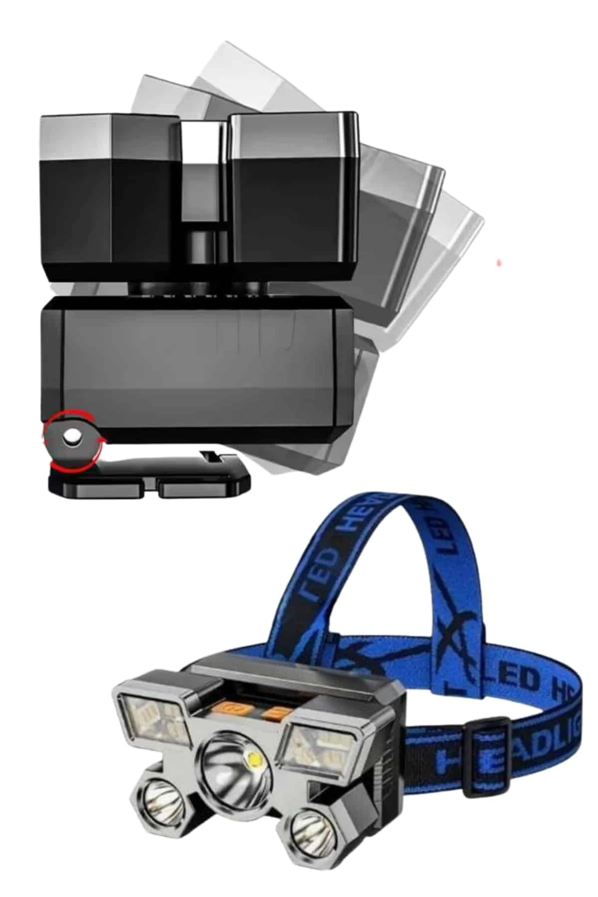 5 Led Far Şarj Edilebilir Güçlü Kafa Lambası Kamp Lambası 4 Modlu ( Lisinya )