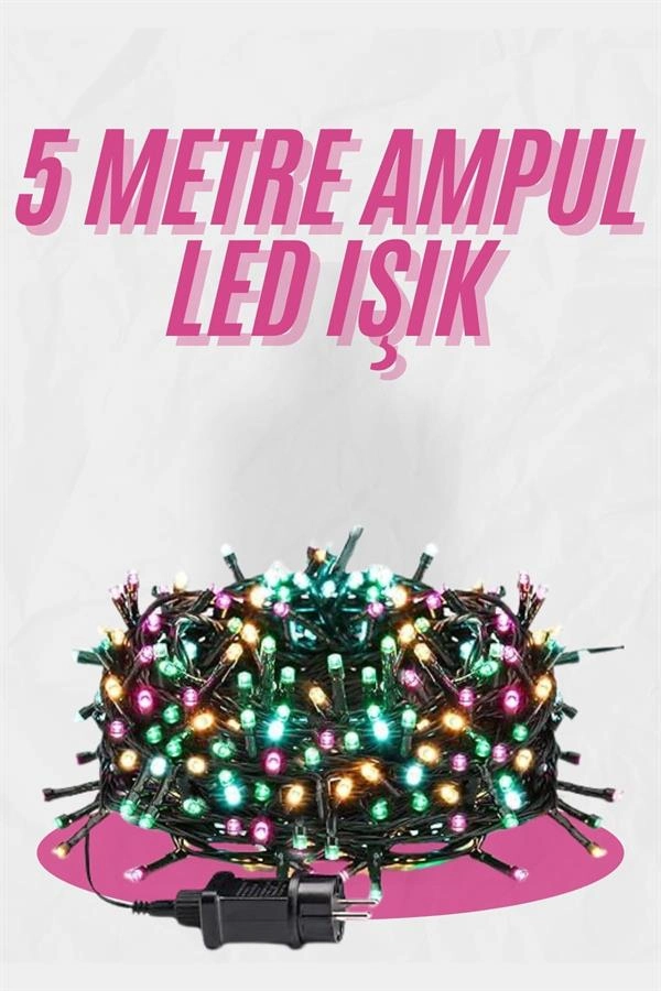 5 Metre Ampul Led Işık Renkli Rgb Çok Renkli Led Aydınlatma ( Lisinya )